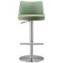 6_TOV Reagan Adjustable Height Sea Foam Green Vegan Leather Bar Stool more views