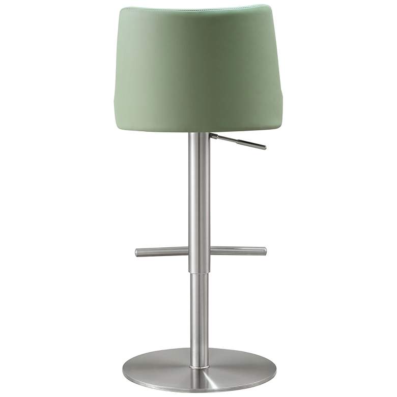 Image 7 TOV Reagan Adjustable Height Sea Foam Green Vegan Leather Bar Stool more views