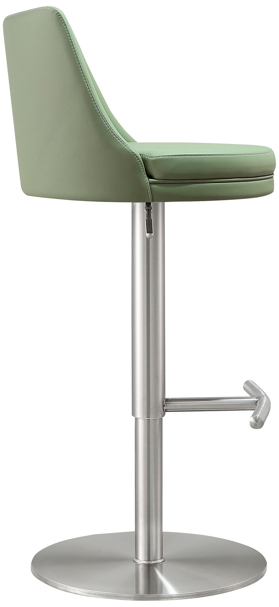 TOV Reagan Adjustable Height Sea Foam Green Vegan Leather Bar Stool in scene