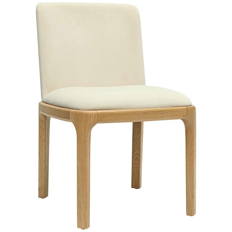 Image 1 TOV Rebecca 20 1/2" Wide Cream Performance Velvet Fabric Dining Chair