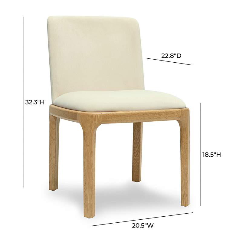 Image 5 TOV Rebecca 20 1/2" Wide Cream Performance Velvet Fabric Dining Chair more views