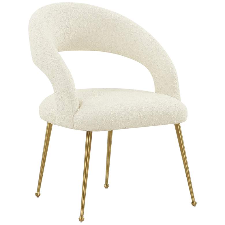 Image 2 TOV Rocco 23 1/2" Wide Cream Boucle Fabric Modern Dining Chair
