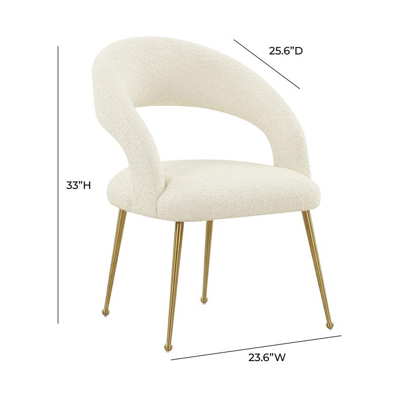 Image 6 TOV Rocco 23 1/2" Wide Cream Boucle Fabric Modern Dining Chair more views