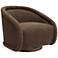 TOV Rory 29 1/4" Wide Modern Chocolate Brown Boucle Swivel Armchair