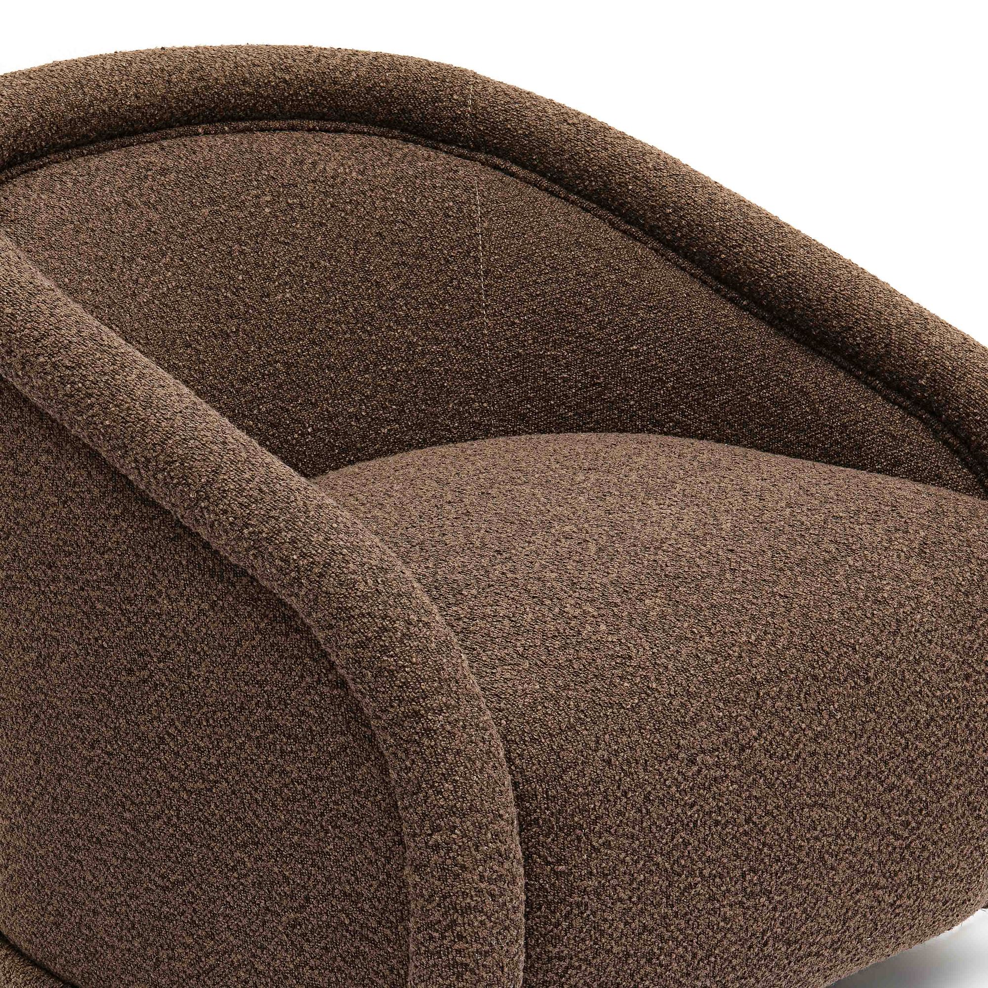 Image 2 TOV Rory 29 1/4" Wide Modern Chocolate Brown Boucle Swivel Armchair more views