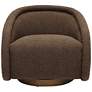 3_TOV Rory 29 1/4" Wide Modern Chocolate Brown Boucle Swivel Armchair more views
