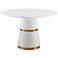 TOV Rosa 47" Wide Modern White Lacquer Round Dining Table