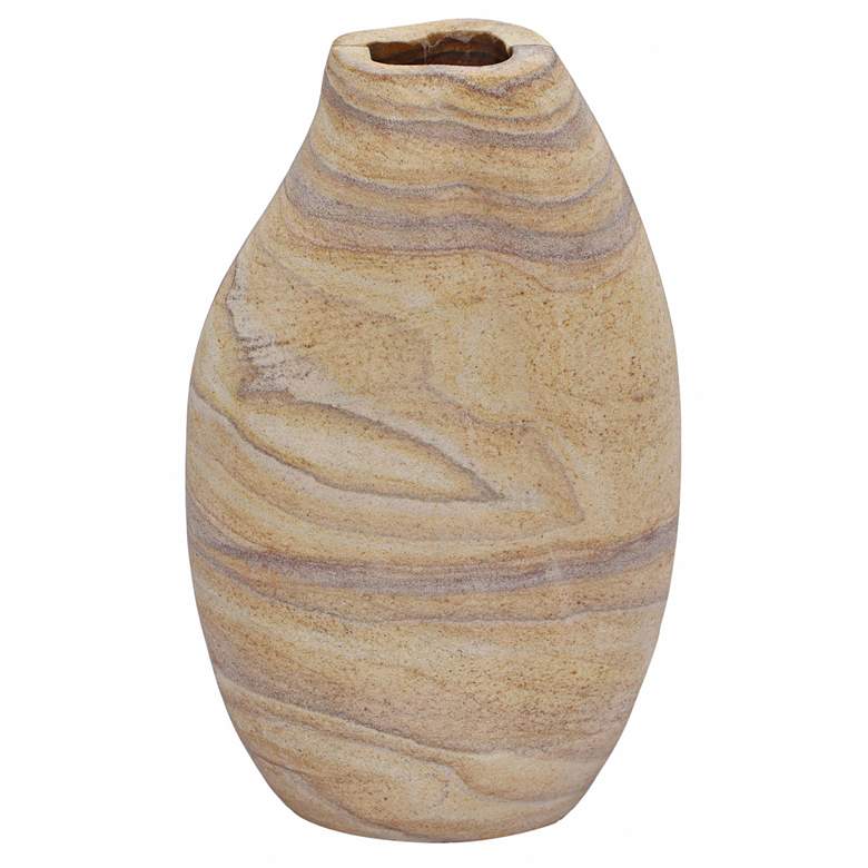 Image 1 TOV Saava 10" High Sandstone Curved Stone Decorative Vase
