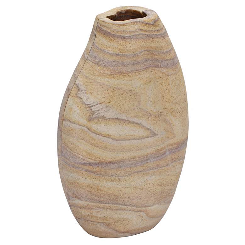 Image 3 TOV Saava 10" High Sandstone Curved Stone Decorative Vase more views
