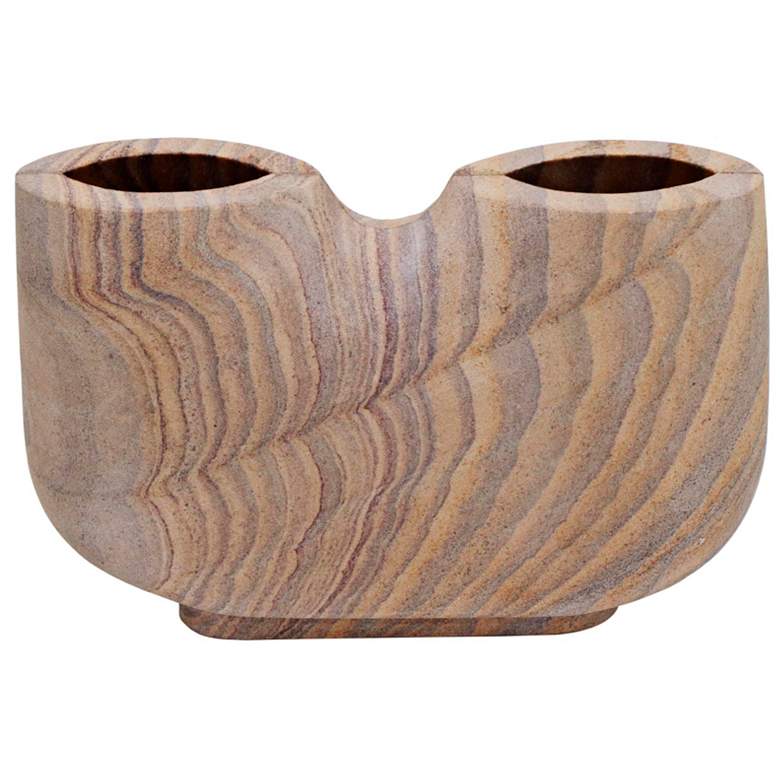 Image 1 TOV Saava 10" Wide Natural Rainbow Stone Decorative Vase