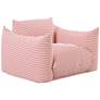 1_TOV Saint Tropez 42" Wide Pearl and Red Strip Stuffed Outdoor Armchair