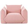 3_TOV Saint Tropez 42" Wide Pearl and Red Strip Stuffed Outdoor Armchair more views
