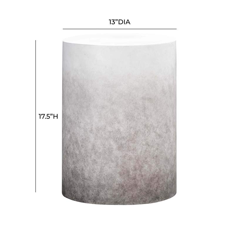 Image 7 TOV Sarana 13" Wide Gray Ombre Round Modern Concrete Accent Stool more views