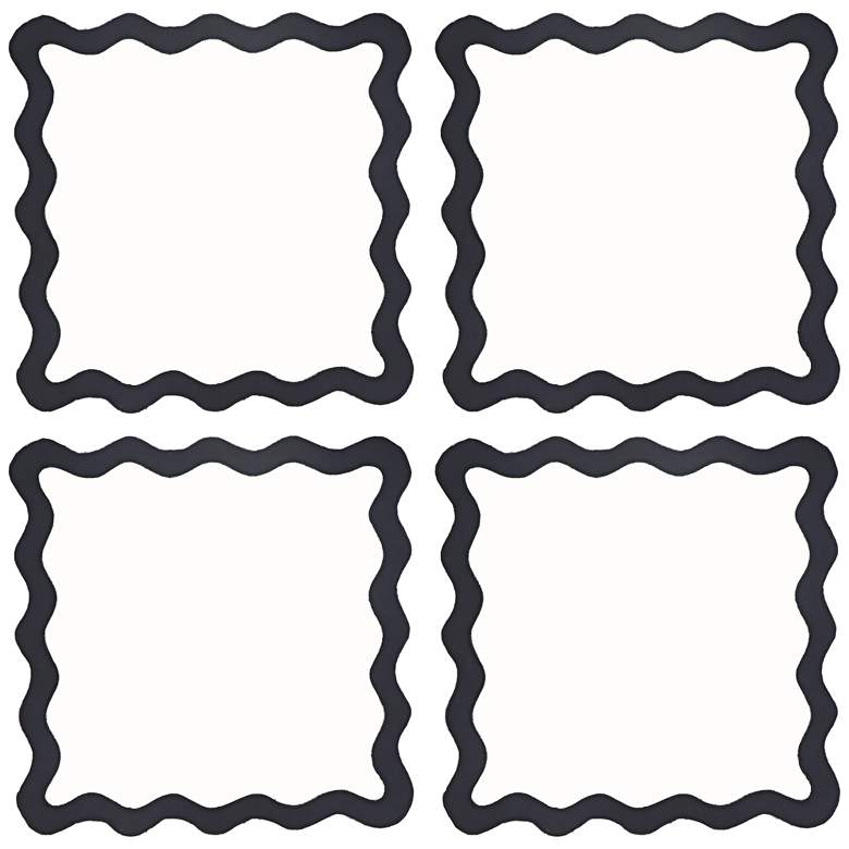 Image 1 TOV Scalloped Edge Black and White Cotton Placemats Set of 4