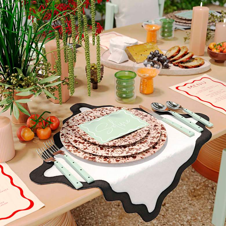 Image 5 TOV Scalloped Edge Black and White Cotton Placemats Set of 4 more views