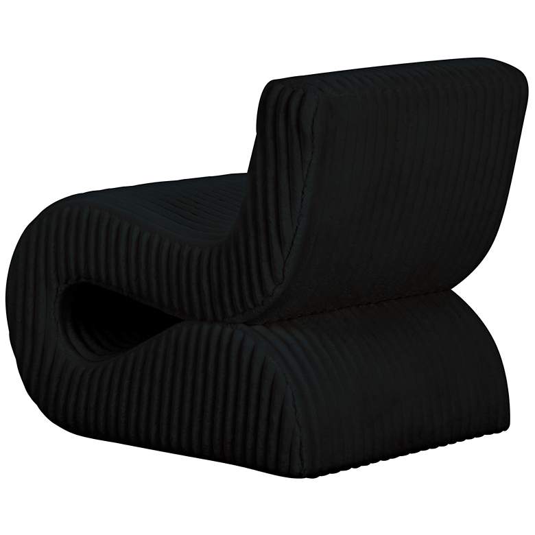 Image 5 TOV Senna 22" Wide Black Corduroy Fabric Oversized Modern Accent Chair more views