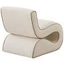 5_TOV Senna 22" Wide Cream Basketweave Tweed Modern Wiggle Accent Chair more views