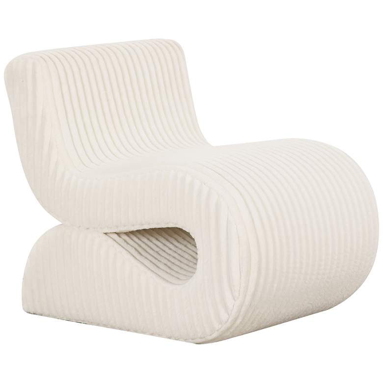 Image 2 TOV Senna 22" Wide Cream Corduroy Fabric Modern Accent Chair