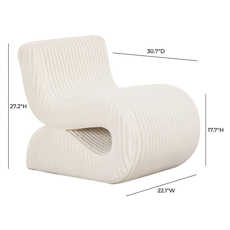 Image 6 TOV Senna 22" Wide Cream Corduroy Fabric Modern Accent Chair more views