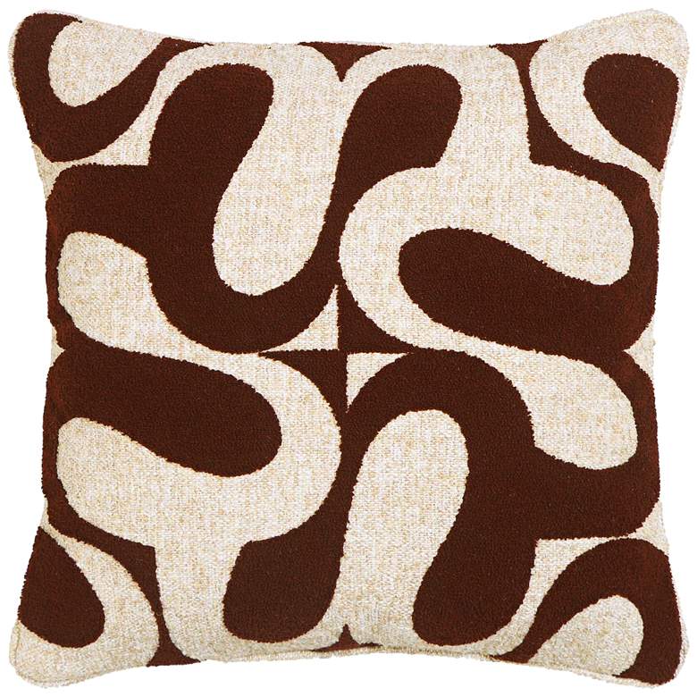 Image 1 TOV Sephine 20" Chocolate Brown Boucle Fabric Accent Pillow