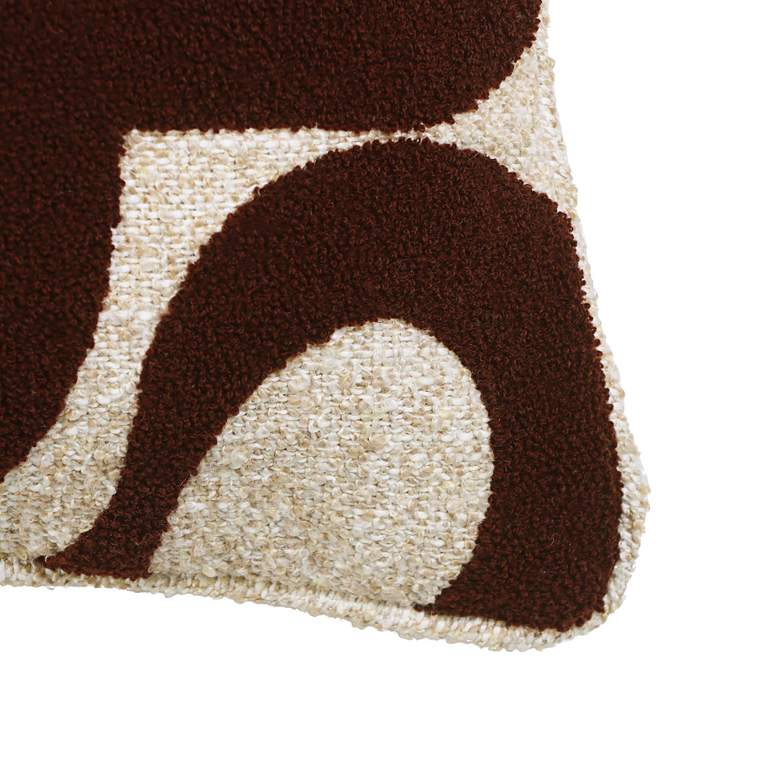 Image 2 TOV Sephine 20" Chocolate Brown Boucle Fabric Accent Pillow more views