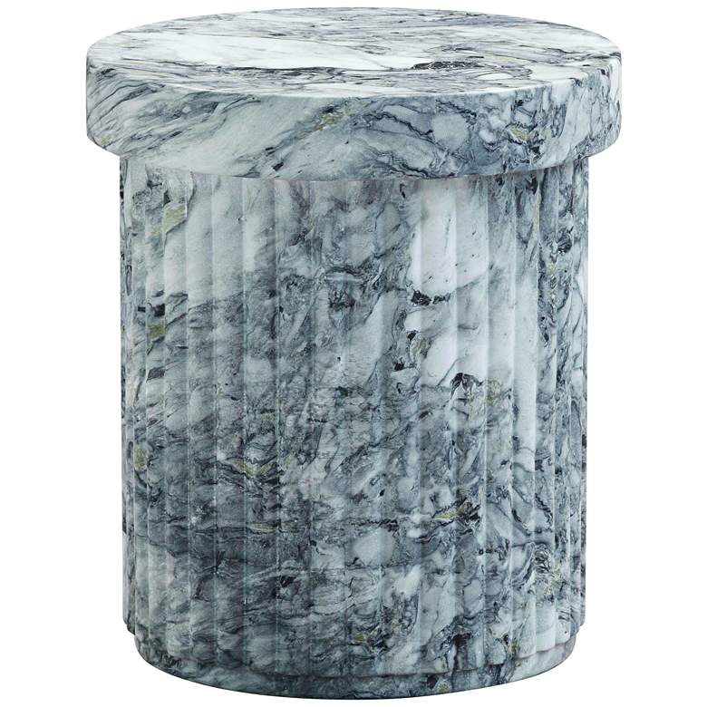 Image 2 TOV Serafina 16" Wide Faux Marble Indoor-Outdoor Concrete Side Table