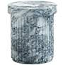 2_TOV Serafina 16" Wide Faux Marble Indoor-Outdoor Concrete Side Table