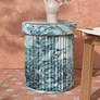 1_TOV Serafina 16" Wide Faux Marble Indoor-Outdoor Concrete Side Table