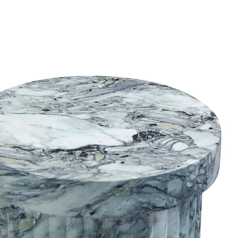 Image 3 TOV Serafina 16" Wide Faux Marble Indoor-Outdoor Concrete Side Table more views