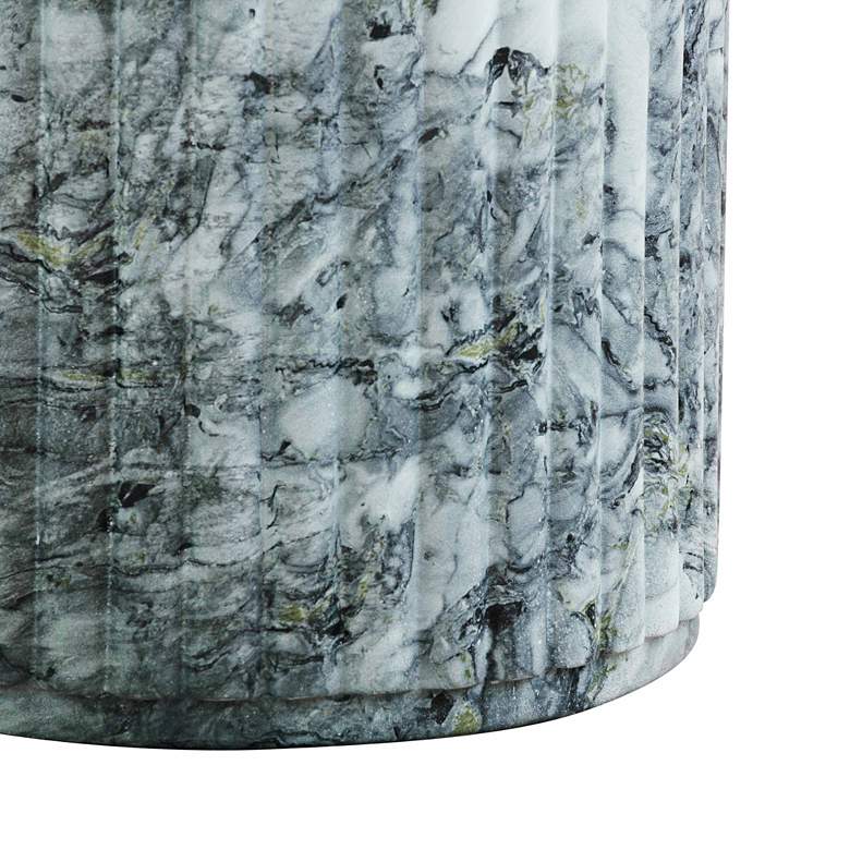 Image 5 TOV Serafina 16" Wide Faux Marble Indoor-Outdoor Concrete Side Table more views