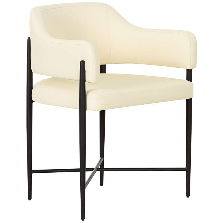 Image 1 TOV Sezanne 23 1/2" Wide Cream Performance Vegan Leather Dining Chair