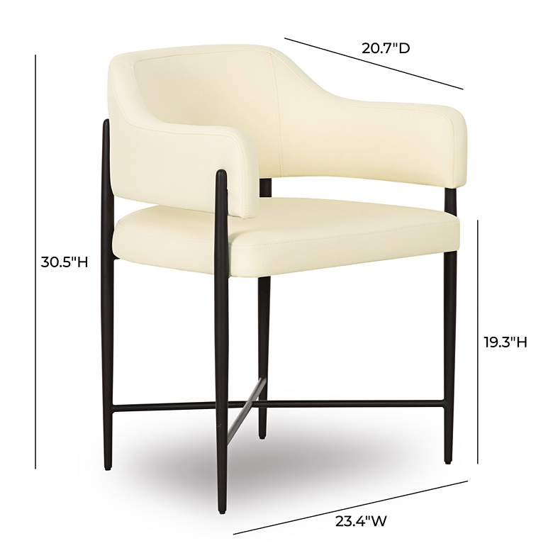 Image 5 TOV Sezanne 23 1/2" Wide Cream Performance Vegan Leather Dining Chair more views