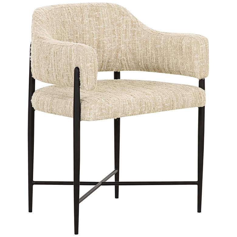 Image 1 TOV Sezanne 23 1/2" Wide Cream Textured Boucle Modern Dining Chair