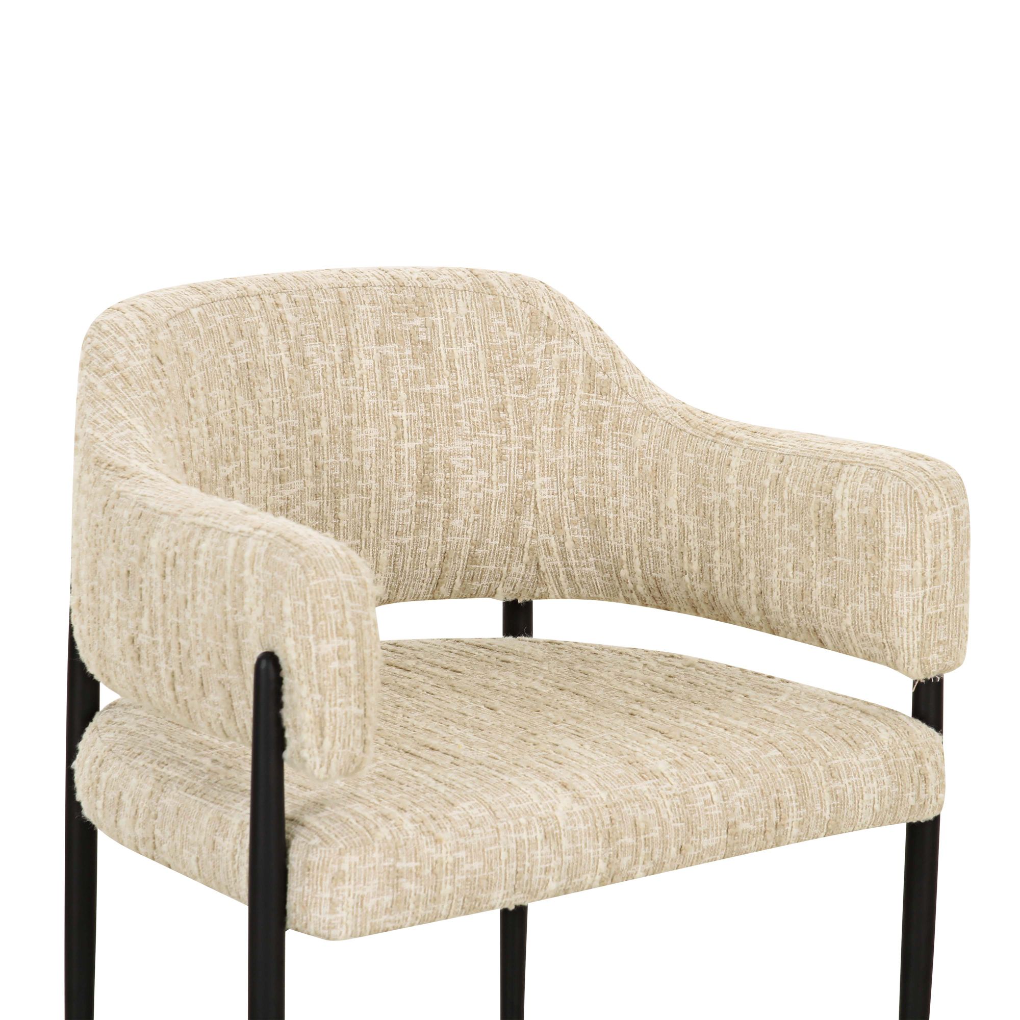 Image 2 TOV Sezanne 23 1/2" Wide Cream Textured Boucle Modern Dining Chair more views