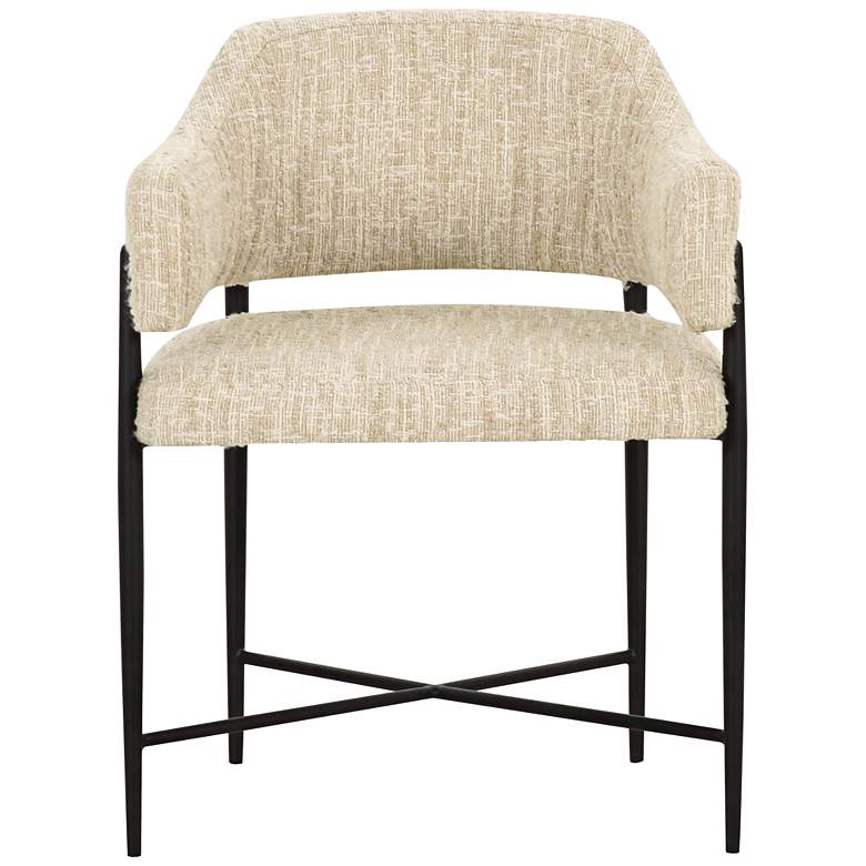 Image 3 TOV Sezanne 23 1/2" Wide Cream Textured Boucle Modern Dining Chair more views