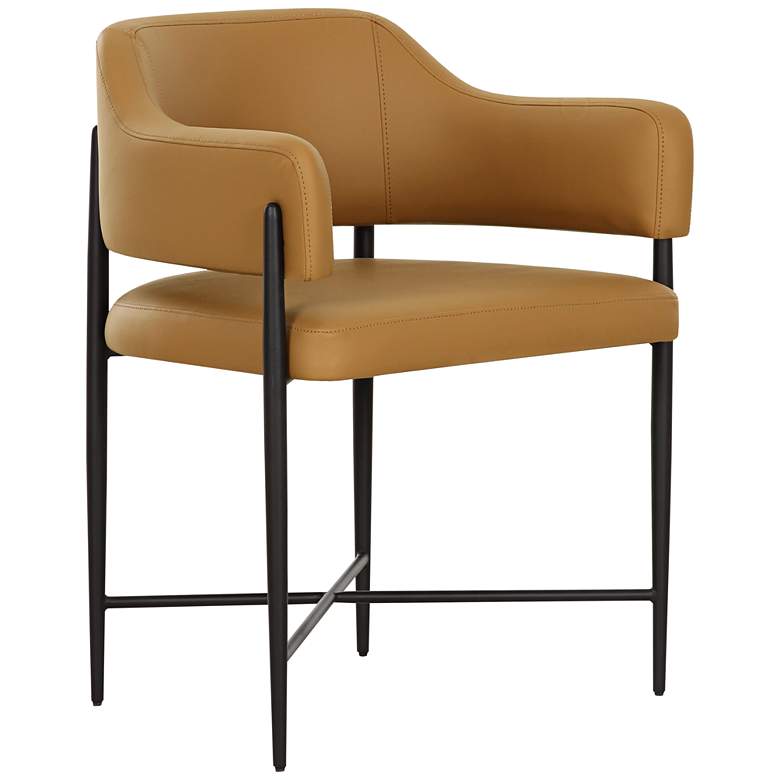 Image 1 TOV Sezanne 23 1/2" Wide Tan Vegan Leather Modern Dining Chair