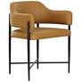 1_TOV Sezanne 23 1/2" Wide Tan Vegan Leather Modern Dining Chair