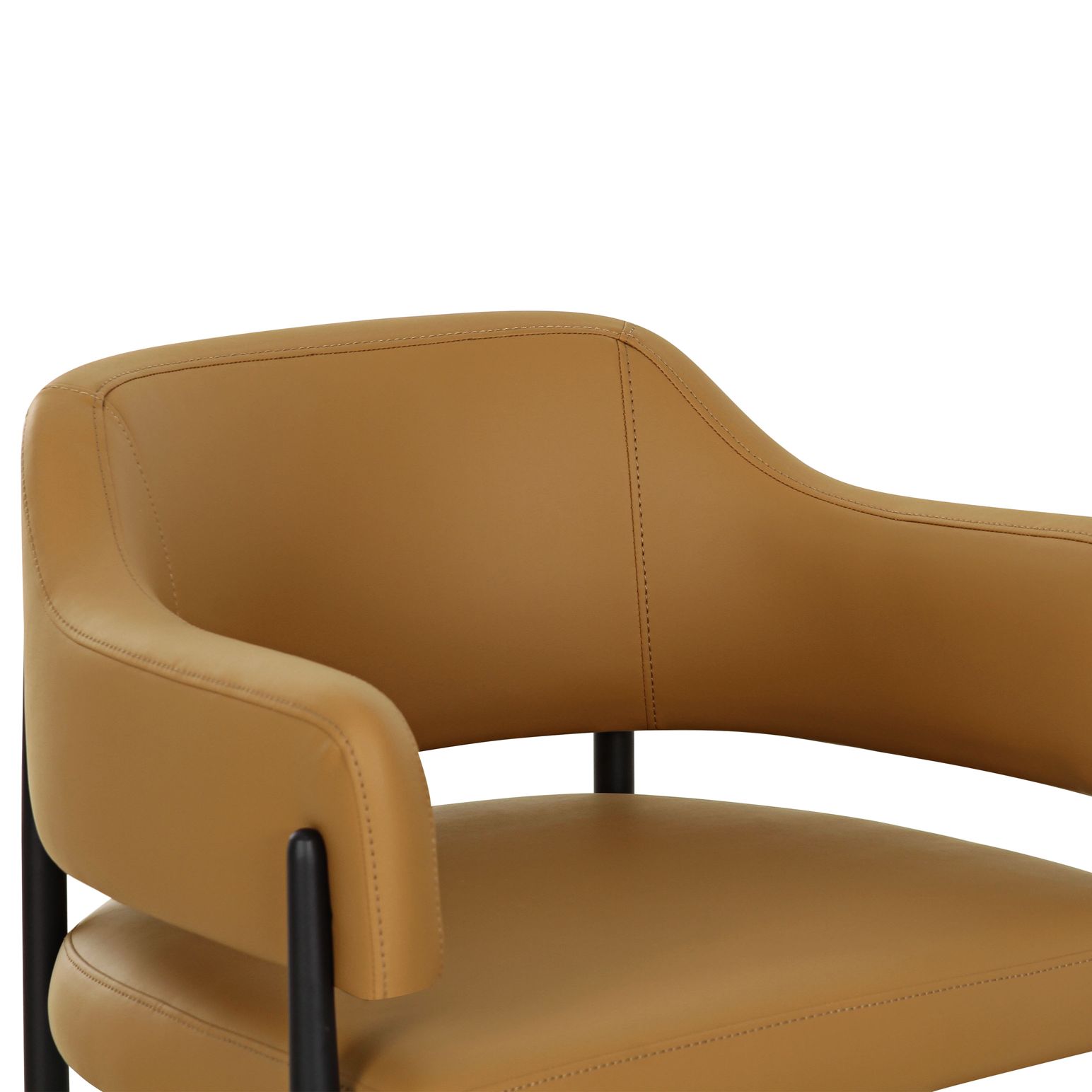 Image 2 TOV Sezanne 23 1/2" Wide Tan Vegan Leather Modern Dining Chair more views