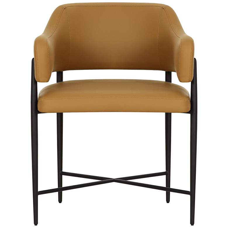 Image 3 TOV Sezanne 23 1/2" Wide Tan Vegan Leather Modern Dining Chair more views