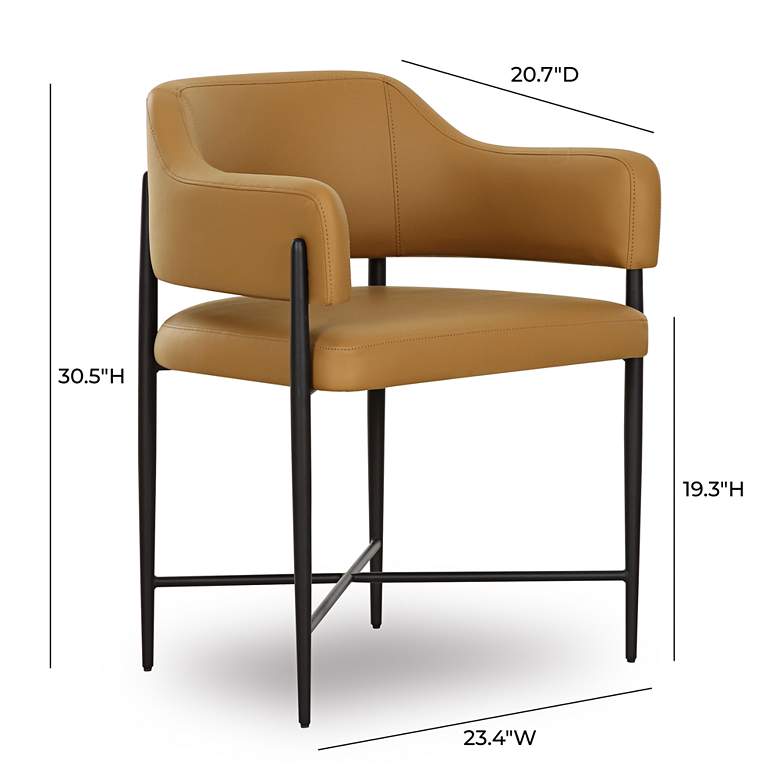 Image 5 TOV Sezanne 23 1/2" Wide Tan Vegan Leather Modern Dining Chair more views