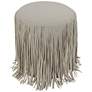 3_TOV Shag Me 15 1/2" Wide Gray Performance Vegan Leather Round Ottoman more views