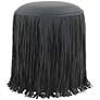 1_TOV Shag Me Black Performance Vegan Leather Round Ottoman