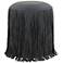 TOV Shag Me Black Performance Vegan Leather Round Ottoman
