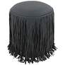 3_TOV Shag Me Black Performance Vegan Leather Round Ottoman more views