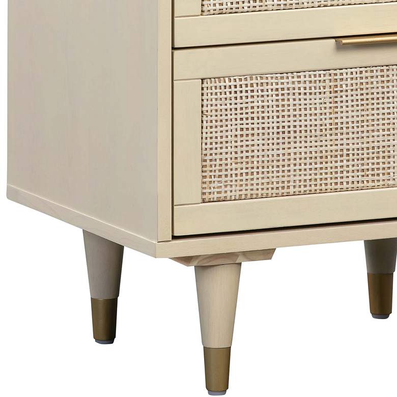Image 4 TOV Sierra 22" Wide Buttermilk Rubberwood and Iron 2-Drawer Nightstand more views