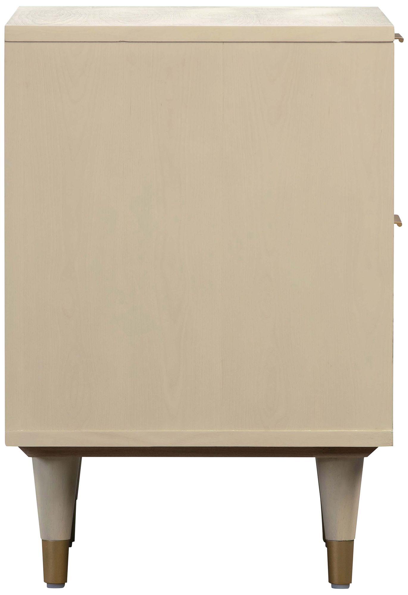 TOV Sierra 22" Wide Buttermilk Rubberwood and Iron 2-Drawer Nightstand