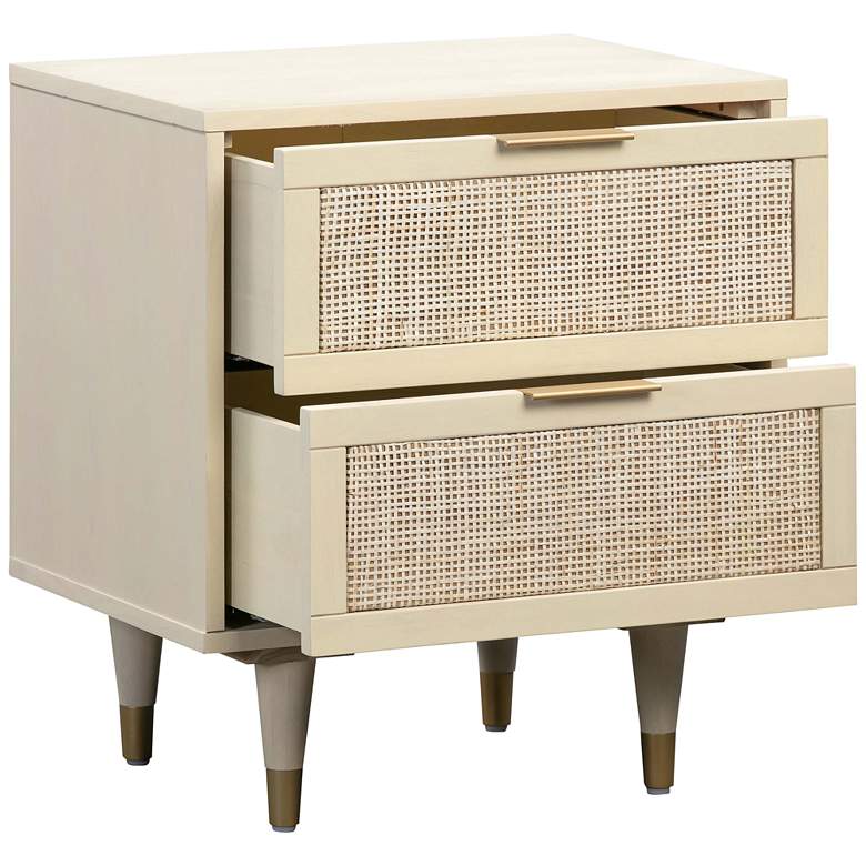 Image 4 TOV Sierra 22" Wide Iron and Buttermilk Wood Nightstands Set of 2 more views