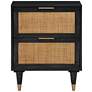 3_TOV Sierra 22" Wide Noir Acacia Wood 2-Drawer Nightstands Set of 2 more views