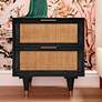 7_TOV Sierra 22" Wide Noir Acacia Wood 2-Drawer Nightstands Set of 2 more views