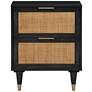 6_TOV Sierra 22" Wide Noir Black Acacia Wood 2-Drawer Nightstand more views